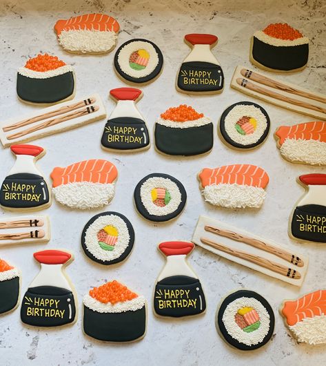 Hibachi Bachelorette, Hibachi Party, Designer Cookies, Graduation Party Cake, Sushi Party, Barnyard Birthday, 10th Birthday Parties, Bach Party, Birthday Dinner