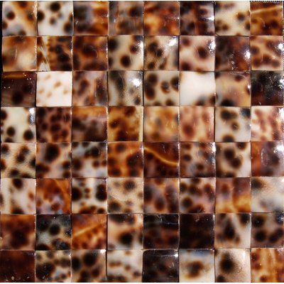 Matrix-Z 1" x 12" Authentic SeaShell Tile Seamless Square Mosaic Liner in Tiger Spot Warm Brown/White Mother of Pearl Shell Tiles, Bullnose Tile, Smart Tiles, Shell Mosaic, Mosaic Wall Tiles, Talavera Tiles, Hand Painted Tiles, Tile Trim, Accent Tile