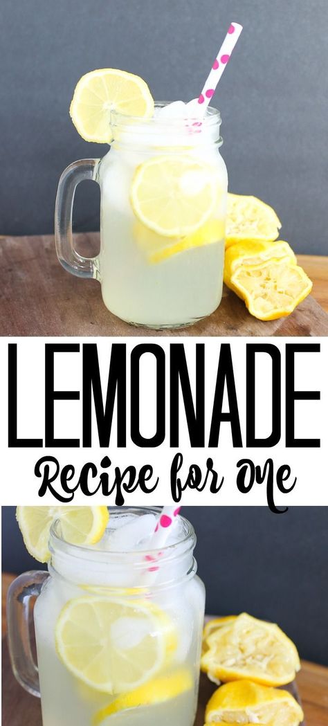 One Glass Lemonade Recipe, Old Fashion Lemonade Recipe, Single Serve Lemonade, Lemonade Recipe For One, Single Serving Lemonade Recipe, Lemonade For One, Lemonade Concentrate Recipe, Fresh Lemonade Recipe, Frozen Strawberry Lemonade Recipe