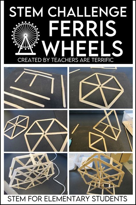 STEM Ferris Wheel Project is an amazing engineering activity for upper elementary and middle school students. Teams create a dimensional turning two-sided- wheel that must be held aloft. Great Teamwork opportunity! Diy Ferris Wheel, Craft Stick Projects, Stem Club, Stem Classes, Middle School Activities, Stem Elementary, Hanging Craft Ideas, Engineering Activities, Steam Projects