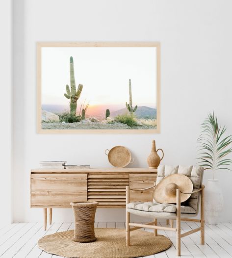 This colorful saguaro cactus print is the perfect piece of wall art to bring your design together and make your house feel like home. This botanical cactus print features the beautiful Tucson, Arizona desert at sunset.Each print is professionally printed on high-quality matte paper so that you’ll be able to view your print from any angle with reduced glare, and arrange your new art without having to worry about leaving fingerprints behind.Title: "Tucson 4"FEATURES:*Made in the USA *Secure photo Desert Interior, Desert Bedroom, Cactus Photography, Wood Gallery Frames, Desert Chic, Desert Print, Desert Decor, Cactus Wall, Southwestern Art