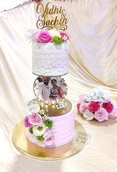 Marriage Cake Design, Cake Assembly, Latest Cake Design, 25th Anniversary Cake, Wedding Cake Videos, Wedding Reception Cake, Cake Pic, Anniversary Cake Designs, Tall Cake