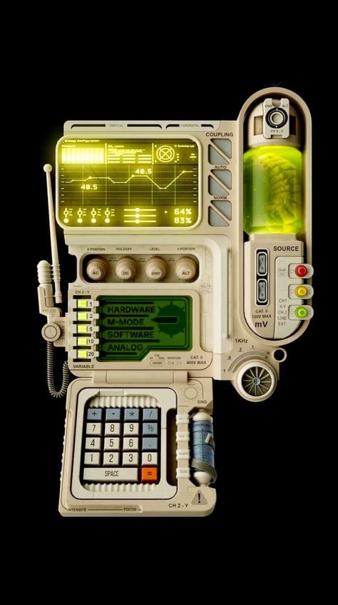 Retro Futuristic Gadgets, Objects Aesthetic, Futuristic Tech, Sci Fi Tech, Props Concept, Fyp Aesthetic, 8bit Art, Props Art, Retro Gadgets