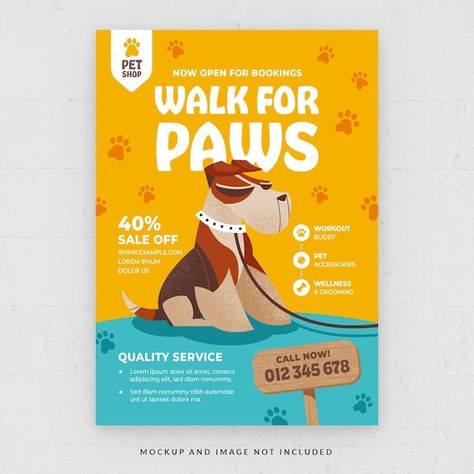 Dog Poster Design, Dog Walker Flyer, Dog Walking Flyer, Flyer Design Ideas, Event Poster Design Inspiration, Charity Poster, Pet Event, Dog Marketing, Pet Branding