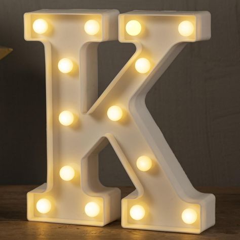 Amazon.com: HXWEIYE Light Up Letters LED Marquee Letters Lights Sign 26 Alphabet and 10 Number Big Lights Letter for Party Birthday Bar Battery Powered Christmas Decor Letter Lights (Warm White K) : Home & Kitchen Initial Letter Decor, Alphabet Birthday, Letter Lights, Alphabet Lighting, Lighted Marquee Letters, Light Words, 10 Number, Christmas Lamp, Birthday Bar