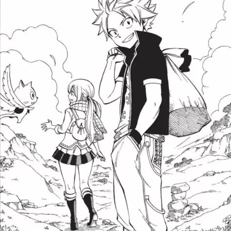 SHE is WEARING his SCARF !! 😍😍😍😍😍😍😍😍😍😍😍 Lucy And Happy, Lucy Manga, Natsu E Lucy, Fairy Tail Natsu And Lucy, Natsu X Lucy, Fairy Tail Nalu, Fairy Tale Anime, Fairy Tail Guild, Natsu And Lucy