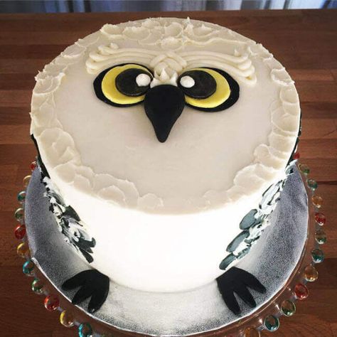 50 Owl Cake Design (Cake Idea) - February 2020 Owl Birthday Cakes, Owl Cake Birthday, Circle Cake, Owl Cake, Harry Potter Theme Party, Cake Designs Images, Cool Cake Designs, Owl Birthday, Baking Substitutes