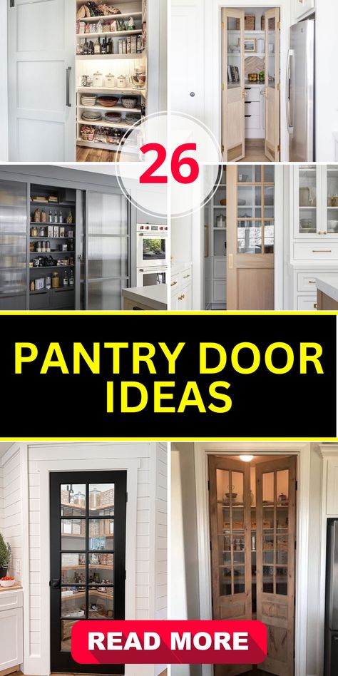 26 Pantry Door Ideas to Transform Your Kitchen with Style - placeideal.com Small Walk In Pantry, Pantry Door Storage, Shallow Pantry, Pantry Shelving Ideas, Pantry Door Ideas, Pantry Door Organizer, Pantry Closet Design, Small Kitchen Pantry, Sliding Pantry Doors