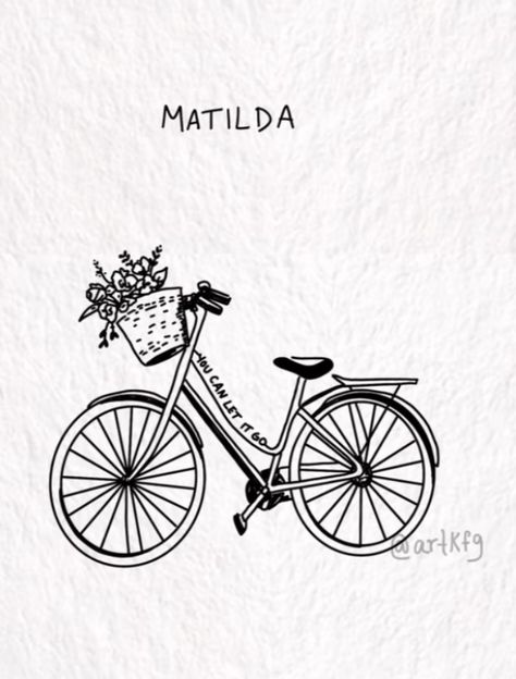 Matilda Tattoo, Matilda By Harry Styles, Harry Drawing, Harry Styles Matilda, Harry Styles Inspired Tattoos, Matilda Harry Styles, Tattoo Bike, Harry Tattoos, Patchwork Tattoos