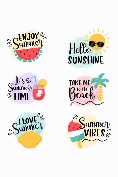 Freelancer Logo, Summer Stickers, Badge Collection, Ice Cream Poster, Summer Logo, Best Logo, Summer Theme, Logo Label, 3d Logo