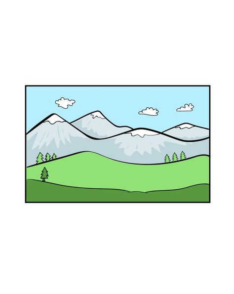 25 Easy Mountain Drawing Ideas - How to Draw a Mountain Mountain Drawing With Color, Mountain Easy Drawing, Mountain Sketch Simple, Mountains Drawing Simple, Easy Mountain Drawing, Mountain Drawing Simple, Draw A Mountain, Mountain Drawings, Sketch Outline