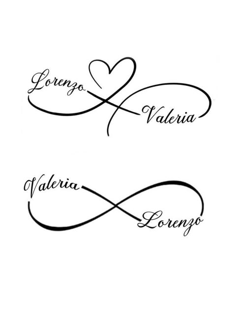 Infinity With Name Tattoo, Family Name Tattoo Ideas, Tattoos For Kids Names, Infinity Tattoo Designs With Name, Infinity Tattoo With Names, Infinite Love Tattoo, Infinity Name Tattoo, Infinity Sign Tattoo, Family Name Tattoos