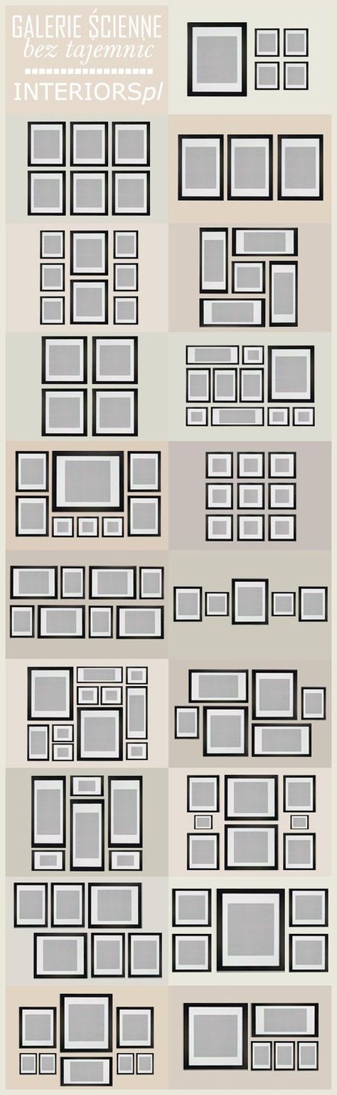 Wall art arrangement templates... Will be really helpful for putting together a photo gallery going up our staircase. Photo Gallery Wall Layout, Gallery Wall Layout, Photo Wall Gallery, Gallery Wall Inspiration, Picture Hanging, Decor Minimalist, Wall Gallery, Inspiration Wall, Hanging Pictures