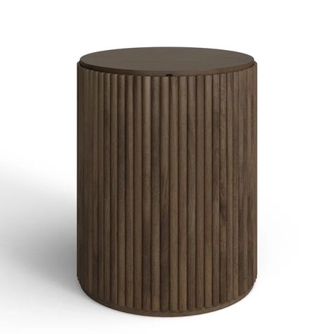 Joss & Main Chessa Block End Table & Reviews | Wayfair Makeshift Nightstand, Dining Table And Sideboard, Fluted Pedestal, Block End Table, Pedestal Coffee Table, Round End Table, Boys Rooms, Round Table Top, Wood Pedestal