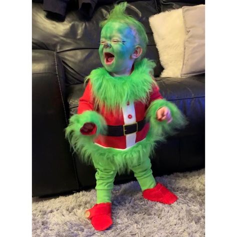 Grinch Baby, Baby Halloween Costume, Grinch Costumes, Children Costumes, Baby Grinch, Christmas Dress Up, 1st Halloween, Diy Halloween Costume, Kid Hacks