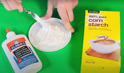 Elmer's Glue and Cornstarch | Hometalk Elmers Glue Window Frost, Cornstarch Clay, Glue Craft, Glue Painting, Paste Recipe, Modeling Paste, Elmer's Glue, Mandala Stencils, Texture Paste