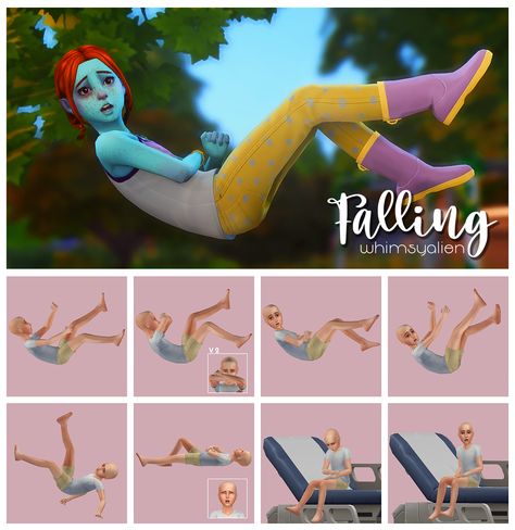 Poses Falling, Falling Pose, Sims 4 Poses, Play Sims 4, Children Hospital, Sims 4 Children, Group Poses, Play Sims, Don Juan