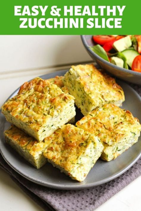 Healthy Zucchini Slice, Great Vegetarian Meals, Lactose Free Cheese, Healthy Slice, Slice Recipe, Zucchini Slice, Healthy Zucchini, Zucchini Chips, Zucchini Muffins