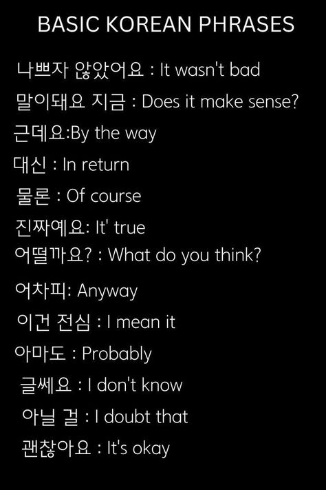 Basic Korean Grammar, Informal Korean Phrases, Korean Phrases Tattoo, Basic Words In Korean, How To Start Learning Korean, Korean Insult Words, Korean Numbers 1 To 100 Hangul, Korean Words Learning Basic, How To Read Korean