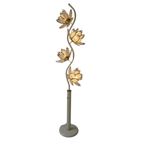 Fantastic and funky eighties floor lamp, consisting of 4 elegant glass lampshades designed in delicate white lotus flowers. This lovely standing lamp has a white look, and the lights can all be switched on at once, or 2 at a time. A spectacular Vintage Hollywood Regency white Glass Lotus Flower Floor Lamp.This dramatic lamp boasts four huge glass flowers. The light makes a beautiful statement both day and night. It is a bouquet of flowers that will bloom 365 day's a year, 24/7. The lamp has four sockets for incandescent lamps with screw base or E27 type LEDs. It is possible to install this lamp in all countries (US, UK, Europe, Asia, Canada), although it may be necessary to purchase different light bulbs suitable for local electricity. Vintage Lotus Flower Lamp, Glass Lotus Flower, Different Light Bulbs, Flower Floor Lamp, Flower Floor, Lotus Lamp, Mtv Cribs, I Love Lamp, Glass Floor Lamp