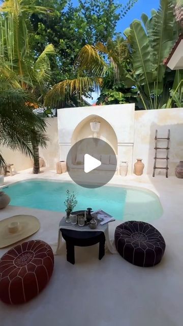 BALI ARCHITECT & CONSTRUCTION on Instagram: "This house represents a perfect blend of Mediterranean and Bali’s tropical artistic design. 🤩🏝  Casa Blooms weaves a timeless aesthetic with tropical vibes, featuring an open floor plan and spacious living and dining areas. The highlight is a refreshing turquoise plunge pool, perfect for a dip. Casa Blooms understands well that everyone needs an idyllic spot to make memories, and every corner of this villa speaks for itself!  📍Location: @casa_blooms  If you are interested in building your own dream villa in Bali, get in touch with @balitecture for all your architecture and construction needs.  —  #bali #architecture #minimalistdesign #tropicalhouse #canggubali #homedecor #interiordesign #balitecture" Bali Houses, Bali Architecture, Villa In Bali, Dream Villa, Outdoor Pool Area, Bali House, Canggu Bali, Concrete Pool, Tropical House