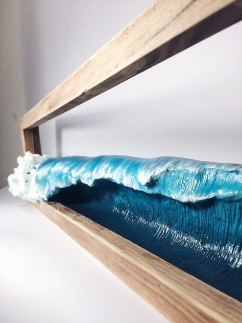 Waves Art, Surf Decor, Resin Art Painting, Resin Wall Art, Deco Originale, Epoxy Resin Wood, Epoxy Resin Art, Diy Resin Art, Surf Art