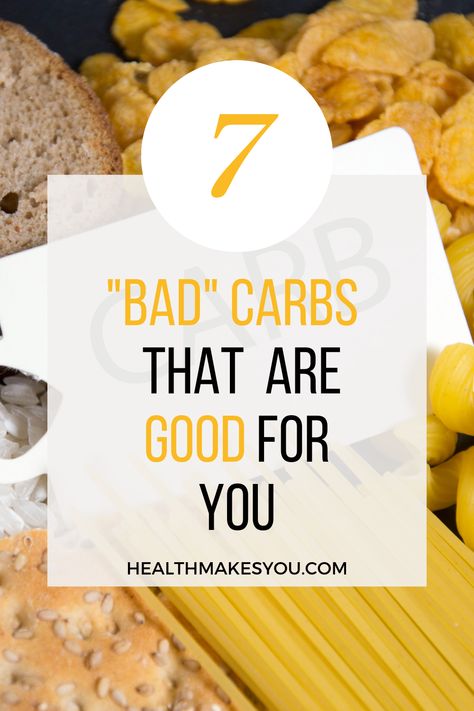 Bad carbs or good carbs. Simple or complex carbs which is healthier for you? Click to read the 7 bad carbs that are actually good for you. Craving Carbs What To Eat When, Complex Carbs Recipes, Healthy Carbs List, Complex Carbs List, Carbs Meals, Carb Sources, Carbs List, Craving Carbs, Bad Carbohydrates