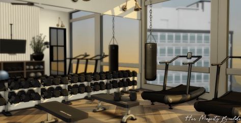 Gym Build Bloxburg, Bloxburg Gym Layout Ideas, Gym In Bloxburg, Penthouse Apartment Bloxburg, Bloxburg Gym Ideas Modern, Bloxburg At Home Gym, Gym Room Bloxburg, Bloxburg Ballet Studio, Gym Ideas Bloxburg