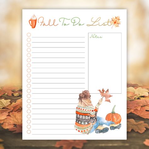 Fall To Do List Template, Fall Lists, Fall Decoupage, Fall To Do List, Fall Planner, Happy Planner Printables, Thanksgiving Planner, Bullet Journal Cover Ideas, Cottage Market