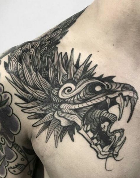 Kukulkan Tattoo, Quetzalcoatl Tattoo Design, Quetzalcoatl Tattoo, Dragon Tattoo Ideas, Mayan Tattoos, Mexican Tattoo, Mexican Art Tattoos, Aztec Tattoo Designs, Aztec Tattoo