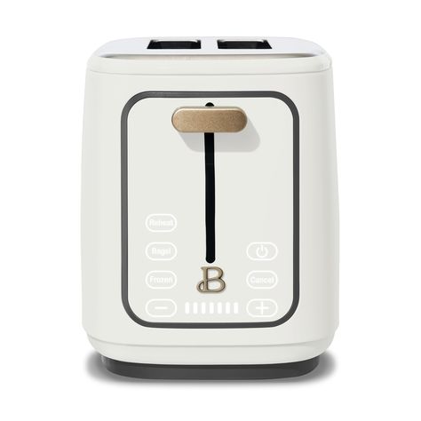 Beautiful 2 Slice Toaster with Touch-Activated Display, White Icing by Drew Barrymore - Walmart.com Beautiful By Drew Barrymore Toaster, Drew Barrymore Kitchen Appliances White, Drew Barrymore Toaster, Drew Barrymore Appliances, Aesthetic Toaster, Toaster Aesthetic, Drew Barrymore Kitchen Appliances, Cute Toaster, White Toaster