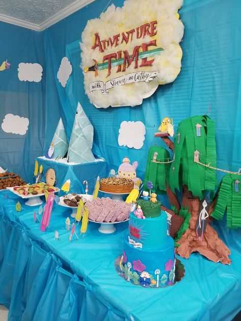 Adventure Time First Birthday, Adventure Time Activities, Adventure Time Birthday Decorations, Adventure Time Promposal, Adventure Time Decorations Party, Adventure Time Birthday Party Theme, Adventure Time Baby Shower Ideas, Adventure Time Birthday Party Ideas, Adventure Time Decorations