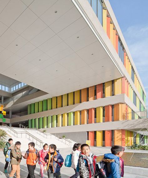 International School Design, Small School Building Design, Modern School Exterior, Modern School Design, Schools Designs, Primary School Architecture, Primary School Design, School Design Ideas, School Design Architecture