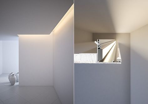 The Benefits Of LED Cove Lighting For Design - Klus Design Blog Cove Lighting Ceiling, Hidden Lighting, Architectural Lighting Design, House Ceiling Design, Led Light Design, Ceiling Design Modern, Cove Lighting, Ceiling Light Design, Indirect Lighting