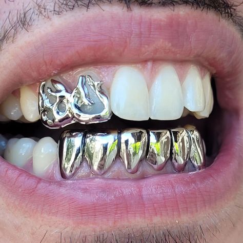 Paul Blanca | Abstract vs classique for @eden_nba 🧙‍♂️ . . . . . . . . . . . . . #grillz #grillzbordeaux #iznogrillz #abstractgrillz #teethjewelry… | Instagram Shiny Teeth, Silver Teeth, Silver Grillz, Grillz Teeth, Tooth Jewelry, Grills Teeth, Tooth Gem, Teeth Jewelry, Candy Shop