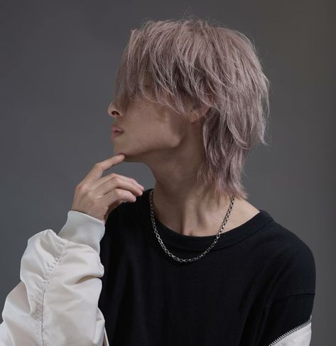 Men’s Alt Mullet, Short Choppy Hair Men, Male Jellyfish Haircut, Platinum Wolf Cut, Wolfcut Dyed Hair, Gojo Haircut, Jellyfish Haircut Men, Gender Neutral Hairstyles, Ombre Hair Men