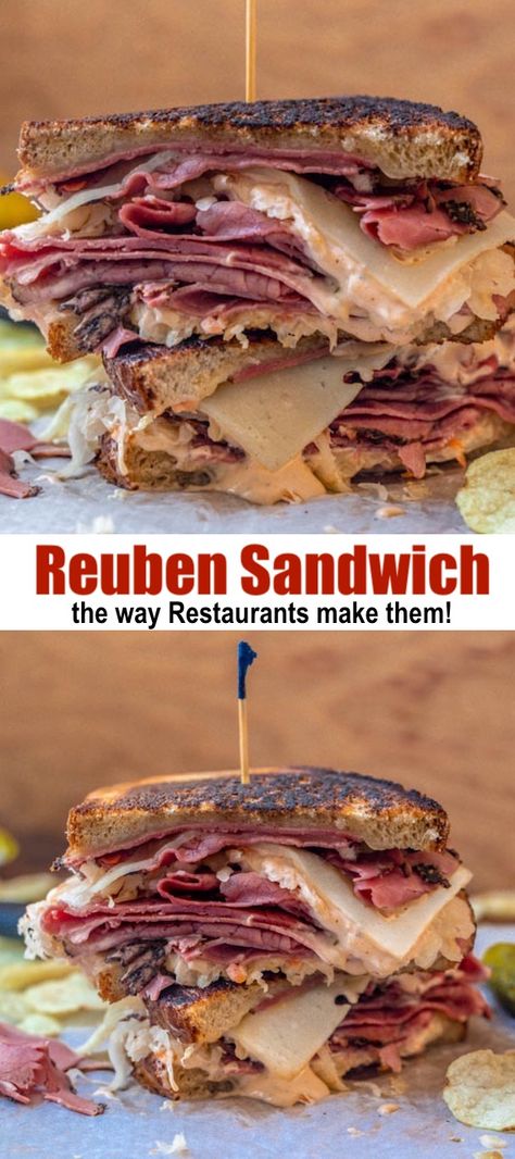 Pastrami And Sauerkraut Sandwich, Beef Pastrami Sandwich, Pastrami Reuben Sandwich, Grilled Pastrami Sandwich, Pastrami Recipe Sandwiches, Pastrami Recipe Ideas, Pastrami Sandwich Recipe, Classic Reuben Sandwich, Sauerkraut Sandwich