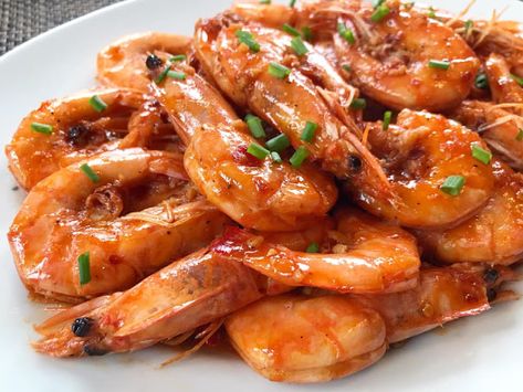 Casa Baluarte Filipino Recipes: Chili Garlic Shrimp Chili Garlic Butter Shrimp, Filipino Shrimp Recipe, Sweet Chili Shrimp Recipe, Chili Garlic Shrimp Recipe, Filipino Meals, Chili Garlic Shrimp, Sweet Chili Shrimp, Pinoy Recipe, Best Shrimp Recipes