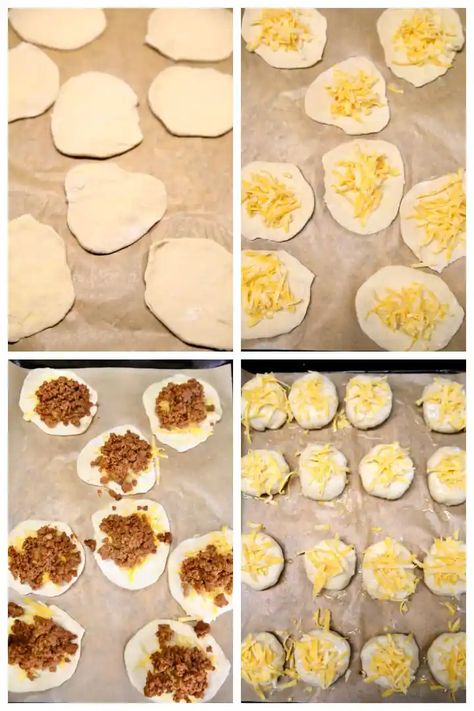 Ground Turkey Biscuit Recipes, Can Biscuit Recipes Dinner, Taco Meat Recipes With Biscuits, Pilsbury Biscuit Recipes Hamburger, Taco Stuffed Biscuits, Taco Meat And Biscuits, Hamburger Pockets Ground Beef, Ground Beef Pillsbury Recipes, Dinner With Biscuit Dough