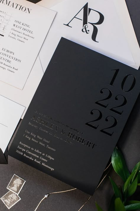 PORTFOLIO Black And White Affair Wedding, Guests In Black Wedding, Black White Silver Gold Wedding, Black Chic Wedding, Formal Wedding Invitations Black Tie, All Black Invitations, Black Tie Wedding Theme Classy, Black White Gold Wedding Invitations, All Black Wedding Invitations