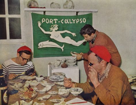 Adbusters Magazine, Greek Ship, Jacques Yves Cousteau, Jacques Cousteau, Red Beanie, Life Aquatic, Adventure Aesthetic, Italian Pottery, Fish Man