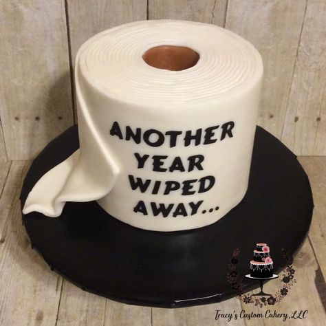 Funny Birthday Cakes For Men, Toilet Cake, Toilet Paper Cake, Quarantine Party, Over The Hill Cakes, Cake Paris, Cake Design For Men, Red Birthday Cakes, 40th Cake