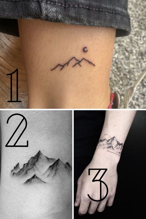 51 Mountain Tattoo Ideas That Are As Good As Fresh Air - TattooGlee Mountain River Tattoo Simple, Mountain Tatoos Small Arm, Mountain Tattoo Ideas Female, Denver Tattoo Ideas, Mountain Valley Tattoo, Ski Tattoo Simple, Skiing Tattoo Ideas, Colorado Mountains Tattoo, Air Tattoos