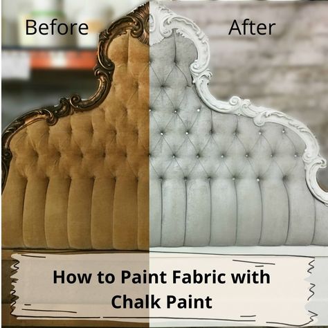 How To Paint Velvet Fabric, Chalk Paint Fabric, Velvet Finishes Paint, Diy Chalk Paint Recipe, Diy Furniture Upholstery, Beautiful Headboards, Velvet Painting, Colorful Headboard, Color Tips