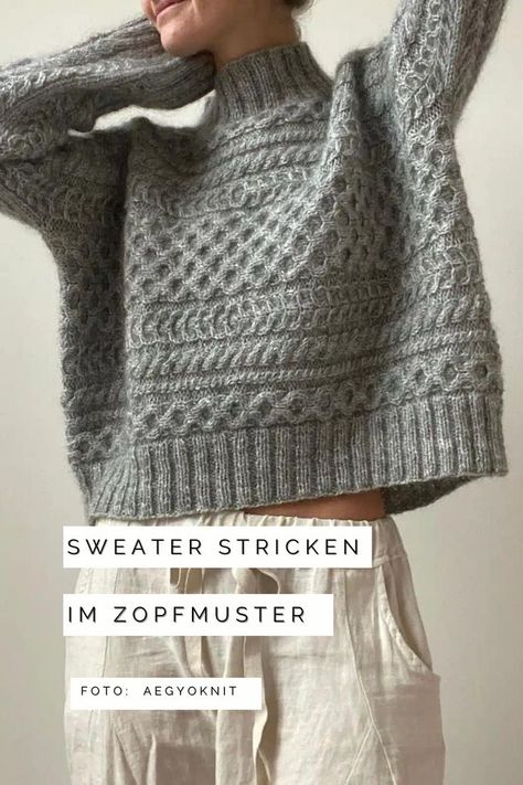 Eurus ist unsere Neuinterpretation des klassischen Aran Sweaters. Mit seinem leichten oversize Look und traditionellen Zopfmustern wird dieser Pullover ein echter, zeitloser Favorit in jeder Garderobe. Der Pullover wird von Ärmel zu Ärmel gearbeitet und am Ende seitlich zusammengenäht, wo dann Maschen für Halsausschnitt und Bündchen aufgenommen werden Aran Sweaters, Knitting Basics, Oversize Pullover, Oversized Pullover, Ravelry, Cable Knit, Knit Crochet, Mood Board, Knitwear