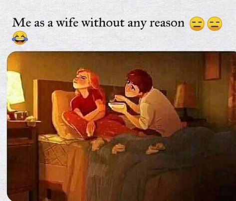 Me As A Wife, Couple Thoughts, Funny Disney Characters, Couple Quotes Funny, Cute Couple Comics, Funny Attitude Quotes, Funny Post, Funny Disney, Love Picture Quotes