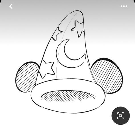 Mickey Sorcerer Hat Tattoo, Simple Disney Drawings Sketches, Mickey Hat Tattoo, Sorcerer Mickey Hat Tattoo, Disney Tattoo Line Art, Mickey Ear Tattoo, Disney Tattoos Minimalist, Disney Sketches Easy, Disney Easy Drawings