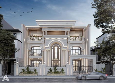 Classic Exterior Design, Classical Villa, Luxury Villa Design, 2 Storey House Design, Classical House, Mansion Designs, Best Modern House Design, Classic House Exterior, Classic House Design