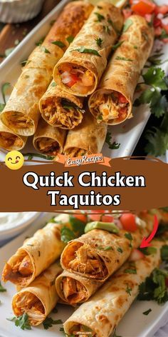 Crunch into the savory goodness of Chicken Taquitos, rolled and crispy tortillas filled with juicy seasoned chicken. Perfect for dipping and sharing.
#Taquitos #MexicanCuisine #YummyBites Chicken Enchilada Roll Ups, Taquitos Chicken, Appetizers Kids, Chicken Taquitos Recipe, Homemade Taquitos, Quesadilla Recipes Easy, Dump Recipes, Taquitos Recipe, Tacos Dorados