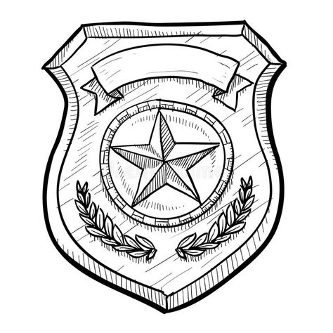 Police or security badge sketch. Doodle style police or firefighters badge vecto , #AFF, #sketch, #Doodle, #style, #Police, #security #ad Police Art, Security Badge, Security Logo, Police Shirts, Badge Template, Coloring Pages Inspirational, Doodle Style, Police Badge, Black Panther Marvel